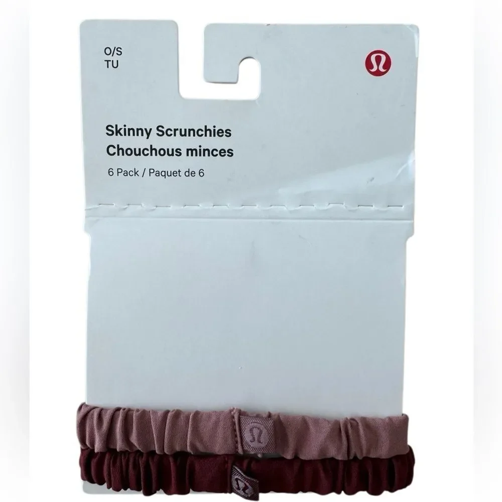 2 NWOT Lululemon Skinny Scrunchie: Red Dust and Rockwood